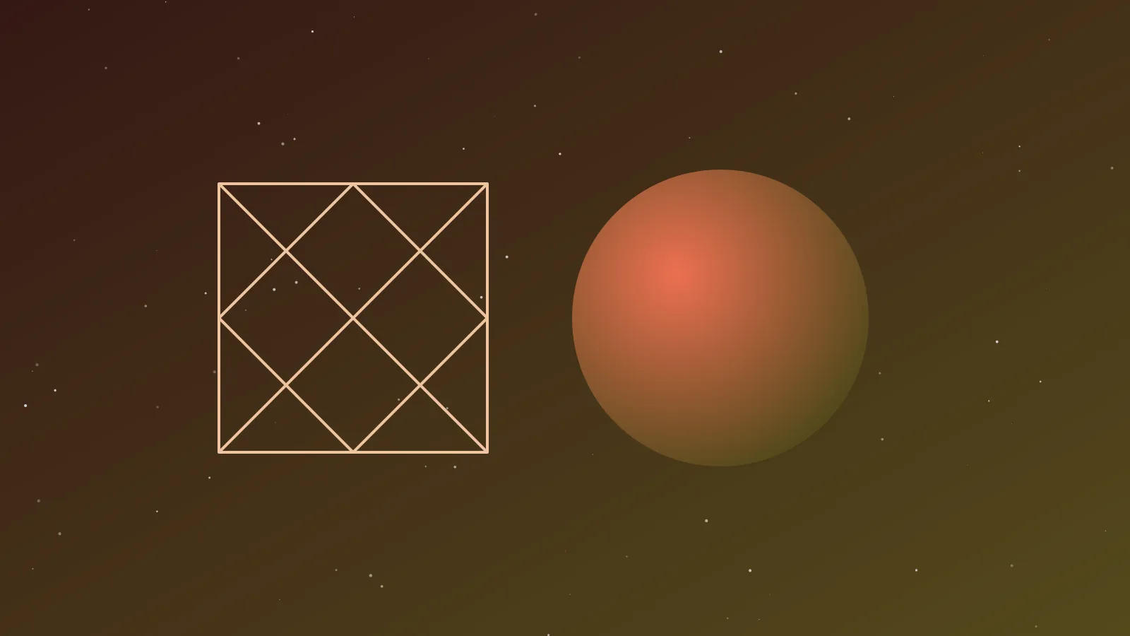 A red planet Mars beside a kundli chart